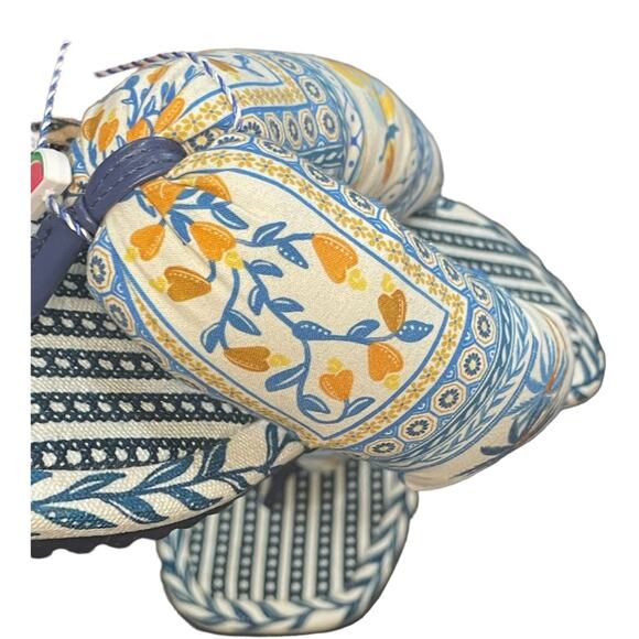 Farm Rio Navy Puffy Blue Palm Tree Printed Flip Flop Sandals Size 9 NWT - Picture 4 of 9